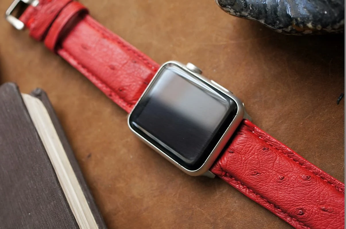 Handmade Ostrich Belly Strap 1 incl. Lugs Adapter + Buckle for Apple Watch Series 1 2 3 4 – image 4